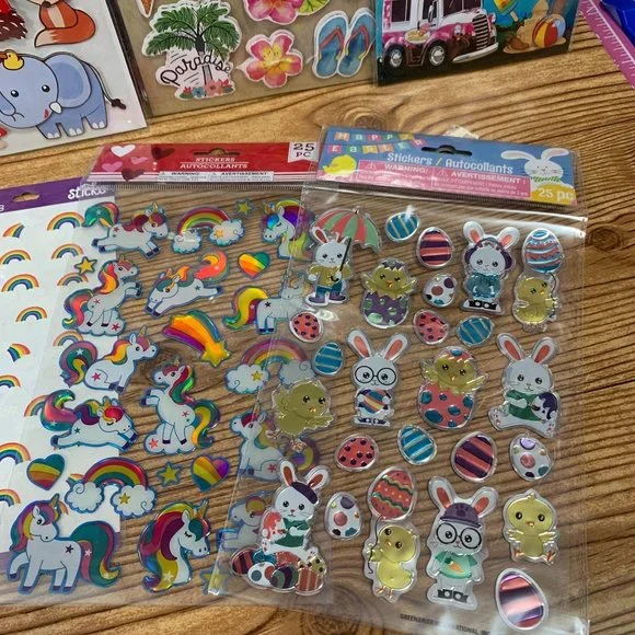 Sticker Lot of 15 packs Summer animals Easter cactus forest friends #3 - Picture 3 of 5